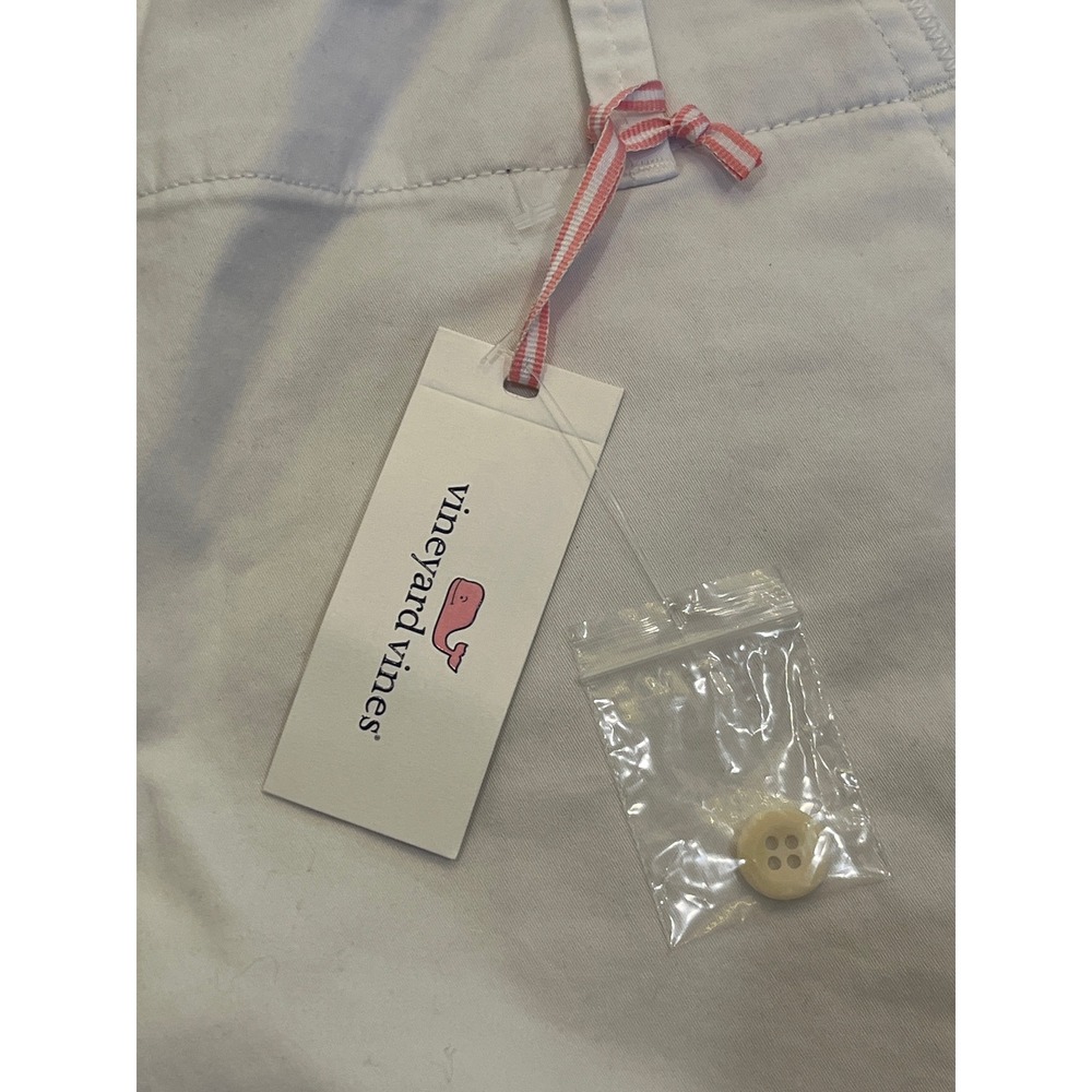 Vineyard Vines Womens White Chino Cuffed Shorts Size‎ 10 Stretch Cotton Preppy